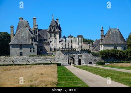 Chateau de Kerjean, 1545, Schloss im Renaissancestil, erbaut 1596, heute Staatsmuseum, Saint-Vougay, Departement Finistere, Region Bretagne, Frankreich Stockfoto