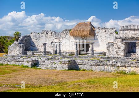 Großer Palast 25, Maya-Ruinen in Tulum, Riviera Maya, Yucatan, Karibisches Meer, Mexiko. Stockfoto