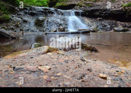 Parfrey's Glen Wasserfall in der Nähe von Devil's Lake State Park, Wisconsin, USA. Stockfoto