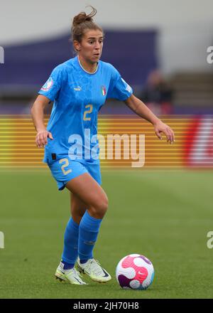 Manchester, England, 14.. Juli 2022. Valentina Bergamaschi aus Italien während des Spiels der UEFA Women's European Championship 2022 im Academy Stadium, Manchester. Bildnachweis sollte lauten: Jonathan Moscrop / Sportimage Stockfoto