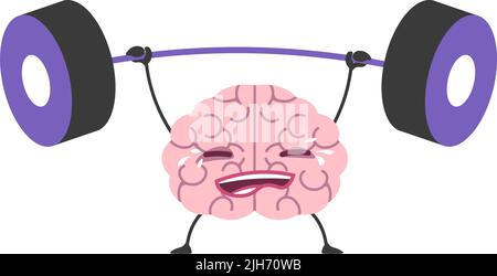 Gehirn Charakter Training und aktiv Vektor Stock Vektor