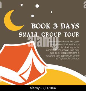 Tour in kleiner Gruppe, buchen Sie drei Tage Reisebanner Stock Vektor