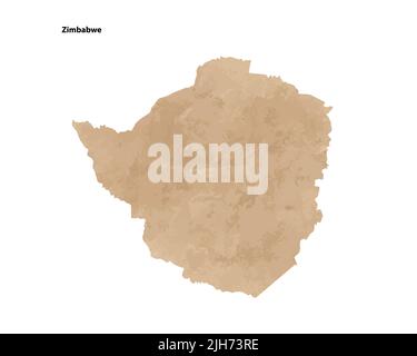 Alte Vintage Papier strukturierte Karte von Simbabwe Land - Vektor-Illustration Stock Vektor