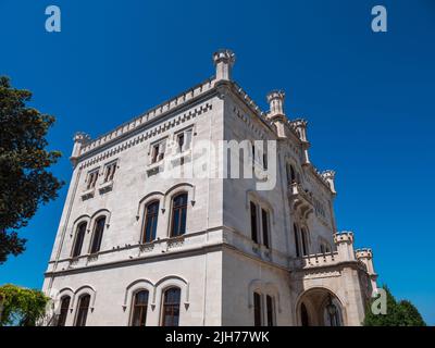 Castello di Miramare Schloss Außenfassade in Grignano Italien Stockfoto