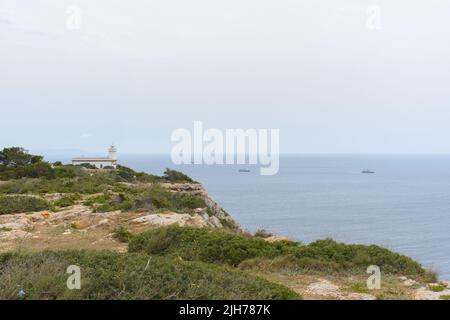 Leuchtturm am Far de Cap Blanc auf Mallorca, Spanien Stockfoto