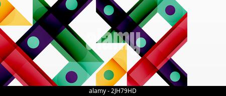 Helle bunte gerade Linien geometrischen abstrakten Hintergrund. Trendige überlappende Linien Komposition für Tapete, Banner, Hintergrund oder Landung Stock Vektor