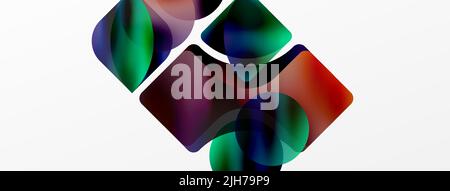 Transparente Effekte geometrischer abstrakter Hintergrund. Minimalistische Tapete, Banner, Hintergrund oder Landung Stock Vektor