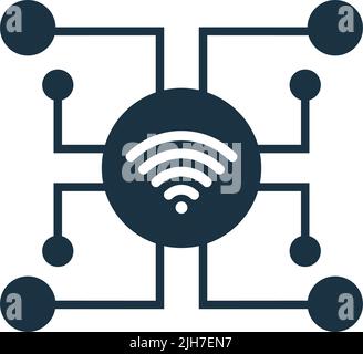 Verbindungen, Netzwerk, WiFi-Symbol - Verwenden Sie für kommerzielle Zwecke, Printmedien, Web oder jede Art von Design-Projekten. Vektor-EPS-Datei. Stock Vektor