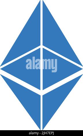 Kryptowährung, Äther, Ethereum Icon - einfache editierbare Vektor-EPS-Datei. Stock Vektor