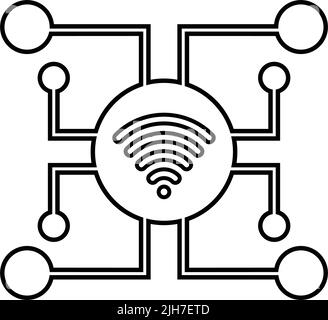 Verbindungen, Netzwerk, WiFi-Symbol - Verwenden Sie für kommerzielle Zwecke, Printmedien, Web oder jede Art von Design-Projekten. Vektor-EPS-Datei. Stock Vektor