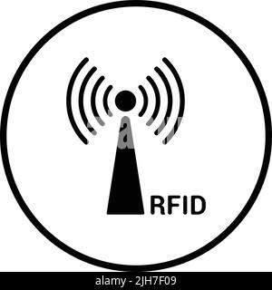 Das Symbol für Frequenz, Radio und rfid-Signal ist auf weißem Hintergrund isoliert. Verwendung für Grafik- und Webdesign oder kommerzielle Zwecke. Vektor-EPS-Datei. Stock Vektor