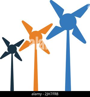 Symbol für Energie, Lüfter, Strom, Wind – Vektor-EPS-Datei. Ideal für Printmedien, Web, Stock-Bilder, kommerzielle Nutzung oder jede Art von Design-Projekt. Stock Vektor