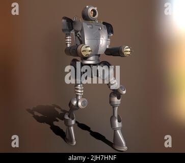 Bemannter Kriegsroboter Stockfoto