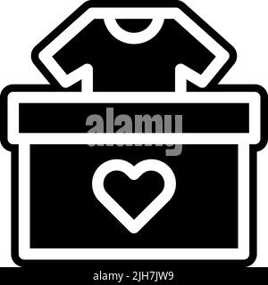 Symbol für Spende von obdachloser Kleidung Stock Vektor