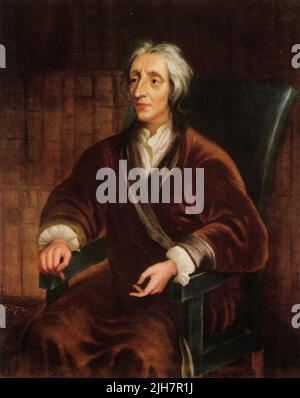 John Locke (1632-1704). Nach Sir Godfrey Kneller (1646-1723). Englischer Philosoph, Arzt und einflussreicher Denker der Aufklärung. Er ist allgemein bekannt als der "Vater des Liberalismus". Stockfoto