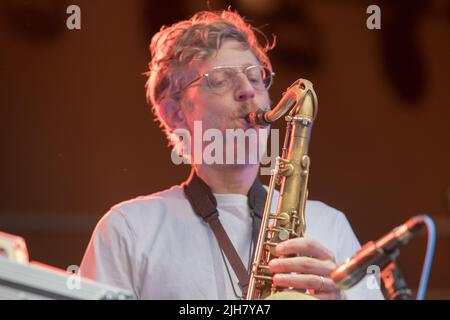 Ferrara, Italien. 15.. Juli 2022. Robert Stillman eröffnet das Smile-Konzert in Ferrara (Foto: Carlo Vergani/Pacific Press) Quelle: Pacific Press Media Production Corp./Alamy Live News Stockfoto