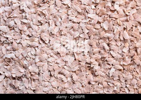 Rohe ganze getrocknete abgeflachte rote Reisflocken Stockfoto