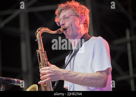 15. Juli 2022, Ferrara, Emilia Romagna, Italien: Robert Stillman eröffnet das Smile-Konzert in Ferrara (Bildquelle: © Carlo Vergani/Pacific Press via ZUMA Press Wire) Stockfoto