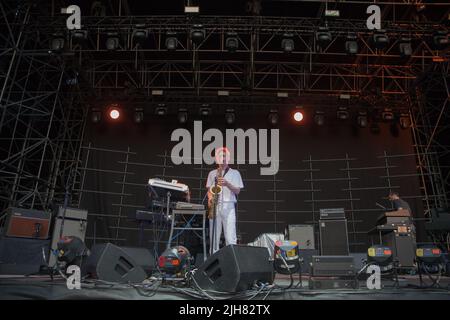 15. Juli 2022, Ferrara, Emilia Romagna, Italien: Robert Stillman eröffnet das Smile-Konzert in Ferrara (Bildquelle: © Carlo Vergani/Pacific Press via ZUMA Press Wire) Stockfoto