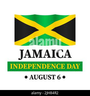 Jamaica Independence Day Typografie Poster. Jamaikanischer Feiertag wurde am 6. August gefeiert. Vektor-Vorlage für Banner, Grußkarte, Flyer, etc. Stock Vektor