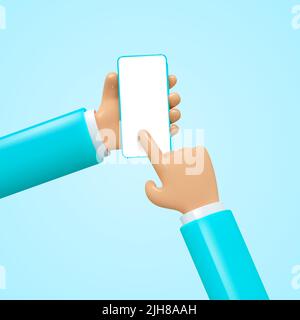3D Hand mit Telefon. Stock Vektor