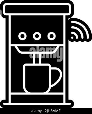Symbol für intelligente Kaffeemaschine für Zuhause Stock Vektor