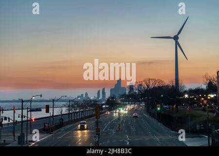 Windturbine auf dem Ausstellungsgelände in Toronto, Kanada Stockfoto