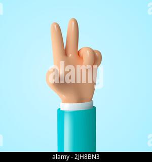 symbol für 3D Hände. Handbewegung im Cartoon-Stil. Stock Vektor