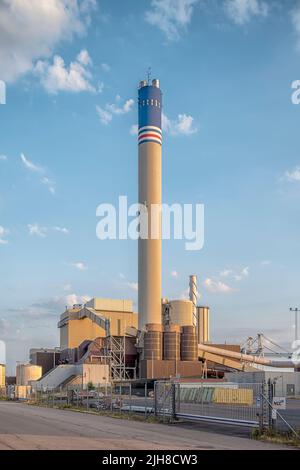 Das Kraftwerk Oresundskraft in den industriedocklands Stockfoto