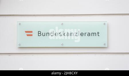 Wien, Österreich. Das Bundeskanzleramt am Ballhausplatz in Wien Stockfoto