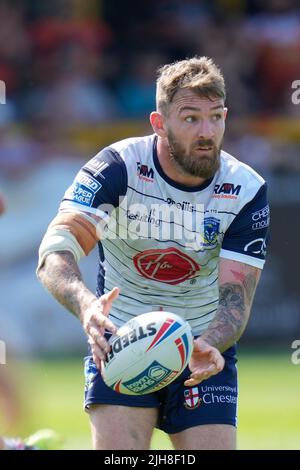 Castleford, Großbritannien. 16.. Juli 2022. Daryl Clark #9 von Warrington Wolves in Castleford, Vereinigtes Königreich am 7/16/2022. (Foto von Steve Flynn/News Images/Sipa USA) Quelle: SIPA USA/Alamy Live News Stockfoto