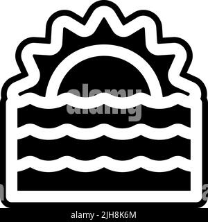 Symbol für den tropischen Sonnenuntergang Stock Vektor