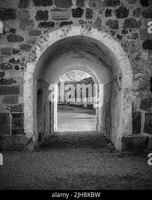 Ein Torbogen im Schloss Borgeby in der Gemeinde Lomma, Skane in Südschweden Stockfoto