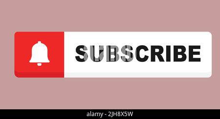 Schaltfläche „Abonnieren“ für YouTube und soziale Medien. Wird für die Anmeldung zum Videokanal und zum Web-Newsletter verwendet Stock Vektor