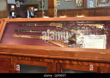 Cody, WY, USA. Irma Hotel eröffnet am 11./1./1902. W.F. Cody nannte das Hotel nach seiner jüngsten Tochter. Die Zimmer sind in ihrer 1902 Eleganz restauriert. Stockfoto