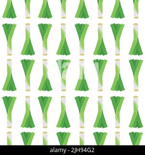 Nahtlose Vektor-Muster Hintergrund von Lauch aus einfachen Illustrationen gemacht. Stock Vektor