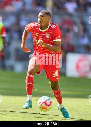 Ryan Gravenberch, FCB 38 in der Mannschaftsvorstellung FC BAYERN MÜNCHEN 1.Deutsche Fußballliga am 16. Juli 2022 in München. Saison 2022/2023, 1.Bundesliga, München, FCB, © Peter Schatz / Alamy Live News Stockfoto