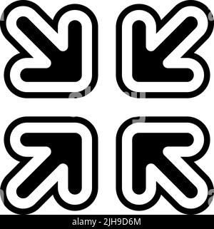 Die Pfeile verlassen den Vollbildmodus. Stock Vektor