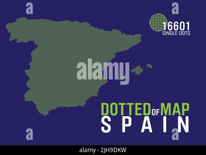 Eine gepunktete Karte von spanien Stock Vektor