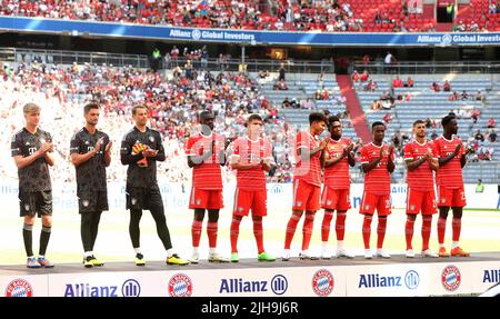 firo : Fußball: Fußball: 07/16/2022 1. Bundesliga, Saison 2022/2023 Mannschaftsvorstellung FC Bayern München Hinterleger, Allgemein, Feature, FC Bayern München, Bayern, München, FCB, Stockfoto