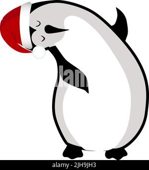 Niedliche Kawaii-Figuren. Arktischer Pinguin. Lustige Tier in Neujahr s Stock Vektor