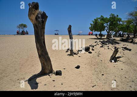 Mahai‘Ula Beach - ein berühmter Lavastrand nördlich von Kona Kailua, Kalaoa HI Stockfoto