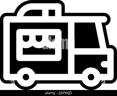 Straßenmarkt Lebensmittel LKW . Stock Vektor