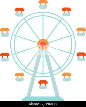 Riesenrad für eine Messe oder einen Vergnügungspark als einfache bunte Vektor-Ikone Stock Vektor