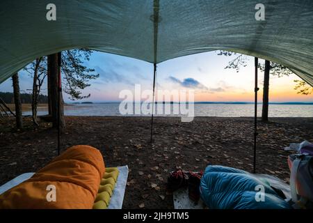 Sonnenaufgang in Rykiniemi, im Koli-Nationalpark, Joensuu, Finnland Stockfoto