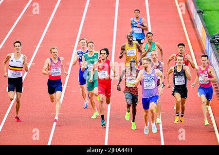 Der Belgier Ruben Verheyden, der am Samstag, dem 16. Juli 2022, bei den Leichtathletik-Weltmeisterschaften der IAAF 19. in Eugene, Oregon, USA, in Aktion bei den Vorläufen der Männer 1500m abgebildet wurde. Die Worlds finden vom 15. Bis 24. Juli statt, nachdem sie 2021 aufgrund der anhaltenden Coronavirus-Pandemie verschoben wurden. BELGA FOTO JASPER JACOBS Stockfoto