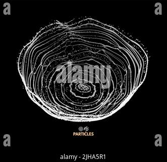 Array mit dynamischen Partikeln. 3d-futuristische Technologie Stil. Zusammenfassung Hintergrund. Vector Illustration. Stock Vektor