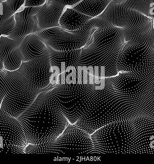 Array mit dynamischen Partikeln. 3d-futuristische Technologie Stil. Zusammenfassung Hintergrund. Textur. Leuchtende Punkte. Vector Illustration. Stock Vektor