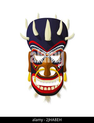 Vektor tribal Mask, isoliertes Objekt auf weißem Hintergrund Stock Vektor