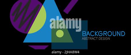 Abstrakter Hintergrund mit Blöcken, Linien, geometrischen Formen. Techno- oder Business-Konzept für Wallpaper, Banner, Hintergrund, Landing Page Stock Vektor